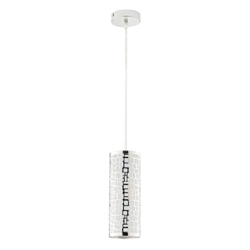 Lampadario Moderno Cilindrico in Acciaio Inciso | Mondialshop