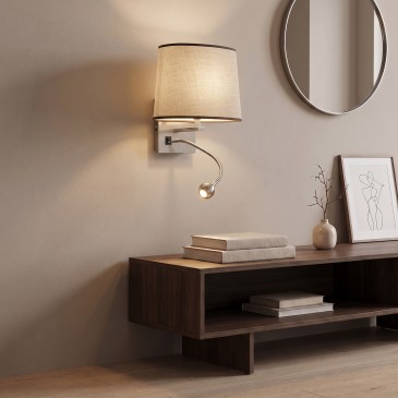 Applique murale LED avec abat-jour blanc ou étrurien | Mondialshop