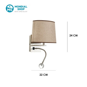 LED-Wandleuchte mit weißem oder etrurischem Schirm | Mondialshop