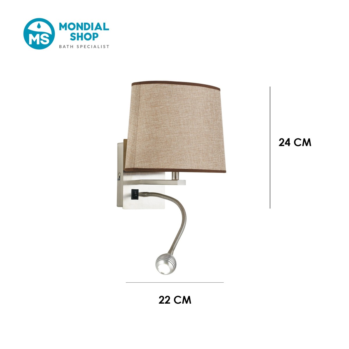 Applique murale LED avec abat-jour blanc ou étrurien |...