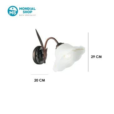 Klassische, handdekorierte Blumenwandleuchte | Mondialshop