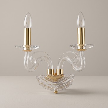 Applique murale classique en cristal 2xE14 | Mondialshop