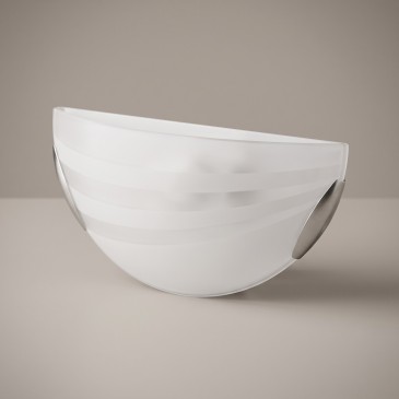 Applique Classica a Mezzaluna Vetro bianco Satinato