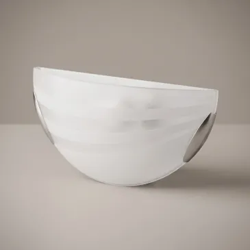 Applique murale demi-lune en verre satiné avec ampoule E27 | Mondialshop