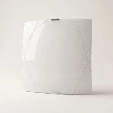 Applique murale carrée avec verre blanc brillant et ampoule E27 | Mondialshop