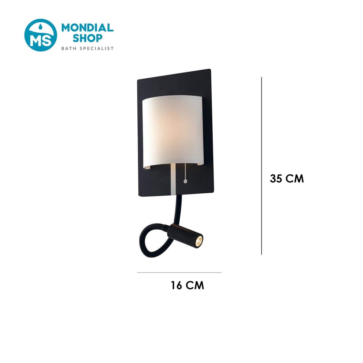 Moderne 9-W-LED-Wandleuchte, Weiß oder Schwarz | Mondialshop