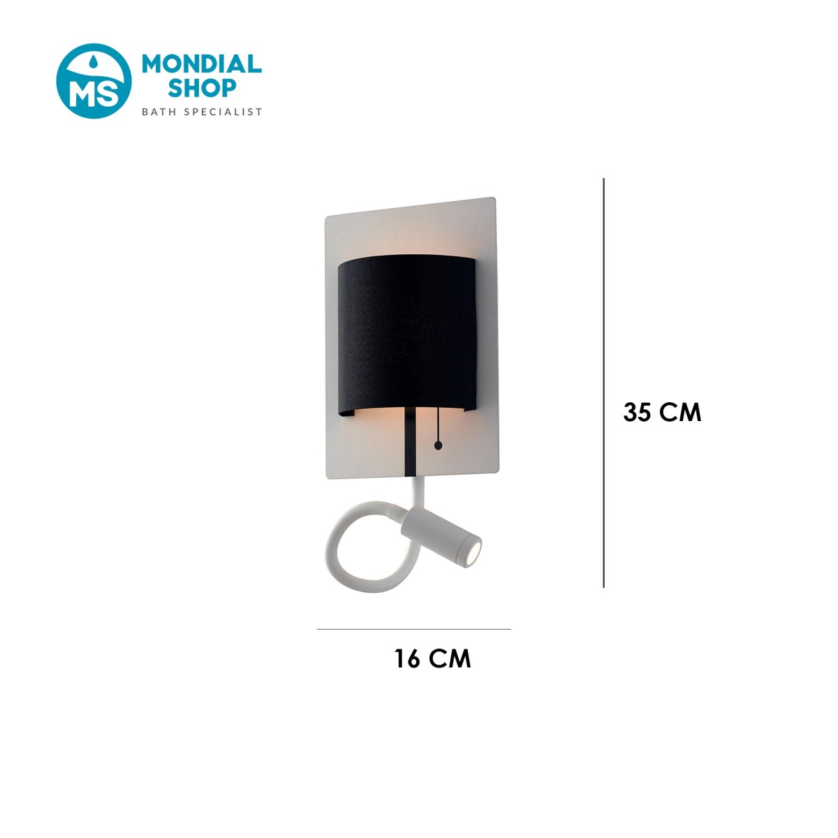 Moderne 9-W-LED-Wandleuchte, Weiß oder Schwarz | Mondialshop