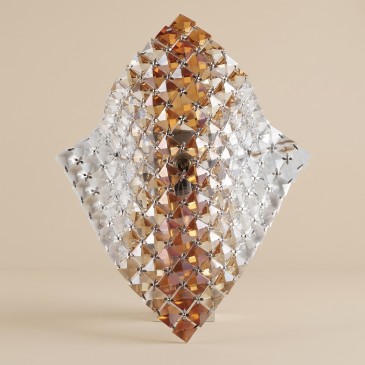 Applique a Rombo in Cristalli K9 Ambrati Lampada da Parete Adatta per camere e zone living G9