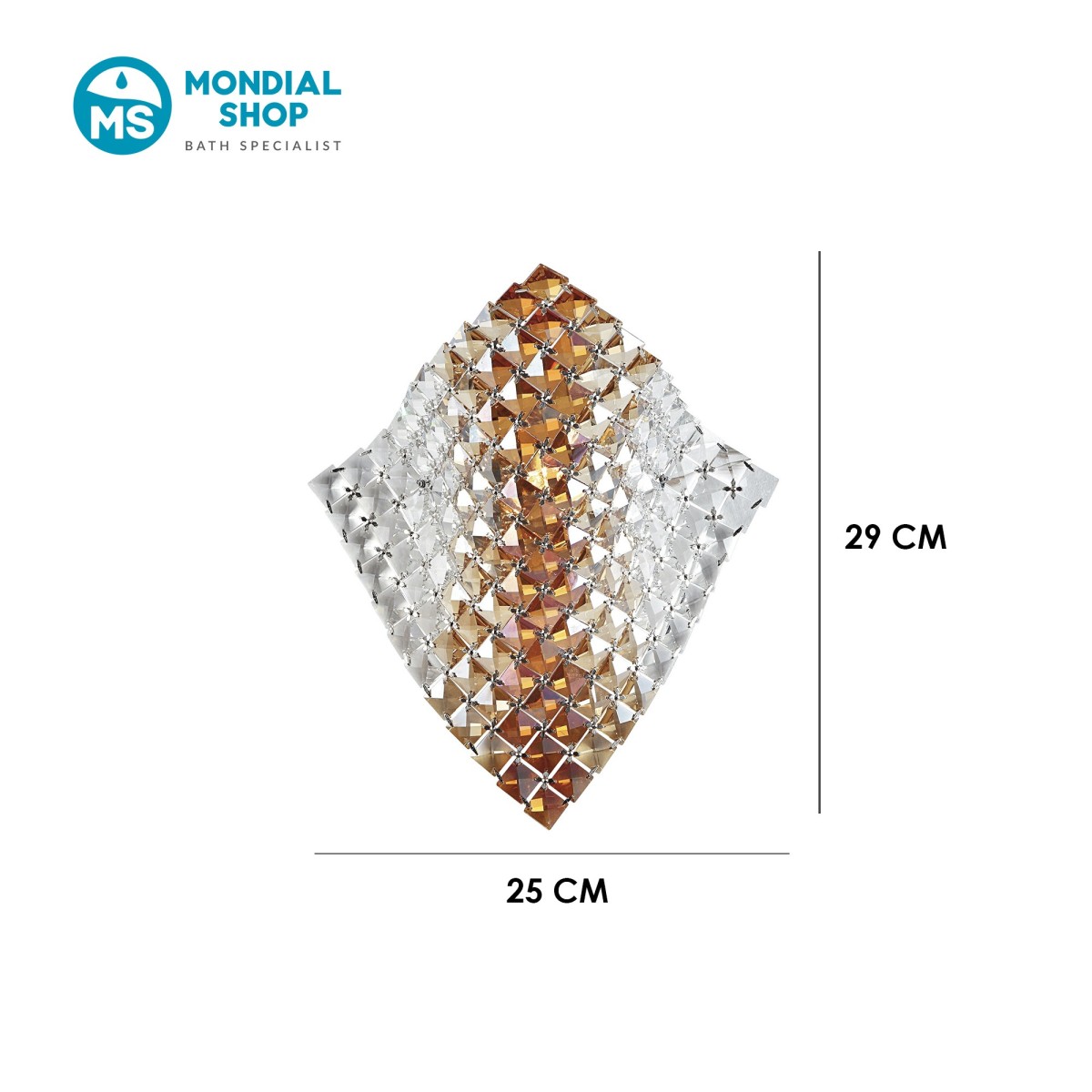 Scheda tecnica applique in cristallo ambrato RUMBA