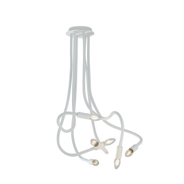 Lampadario Moderno 6 Luci Flessibile Bianco o Nero | Mondialshop