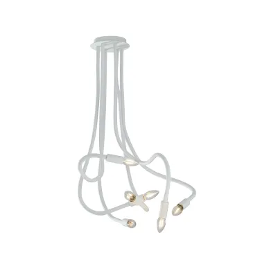 Lustre moderne flexible à 6 lumières, blanc ou noir | Mondialshop