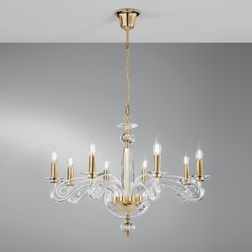 Lampadario Classico in Finitura Oro e Cristallo | Mondialshop
