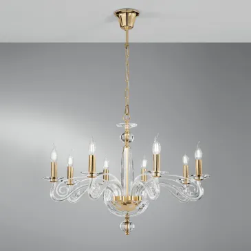 Lustre classique finition or et cristal | Mondialshop