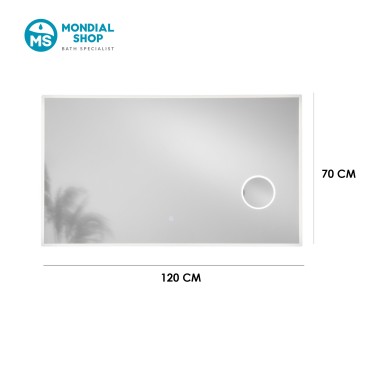 LED-Badezimmerspiegel mit 3-facher Vergrößerung und Dimmfunktion | Mondialshop
