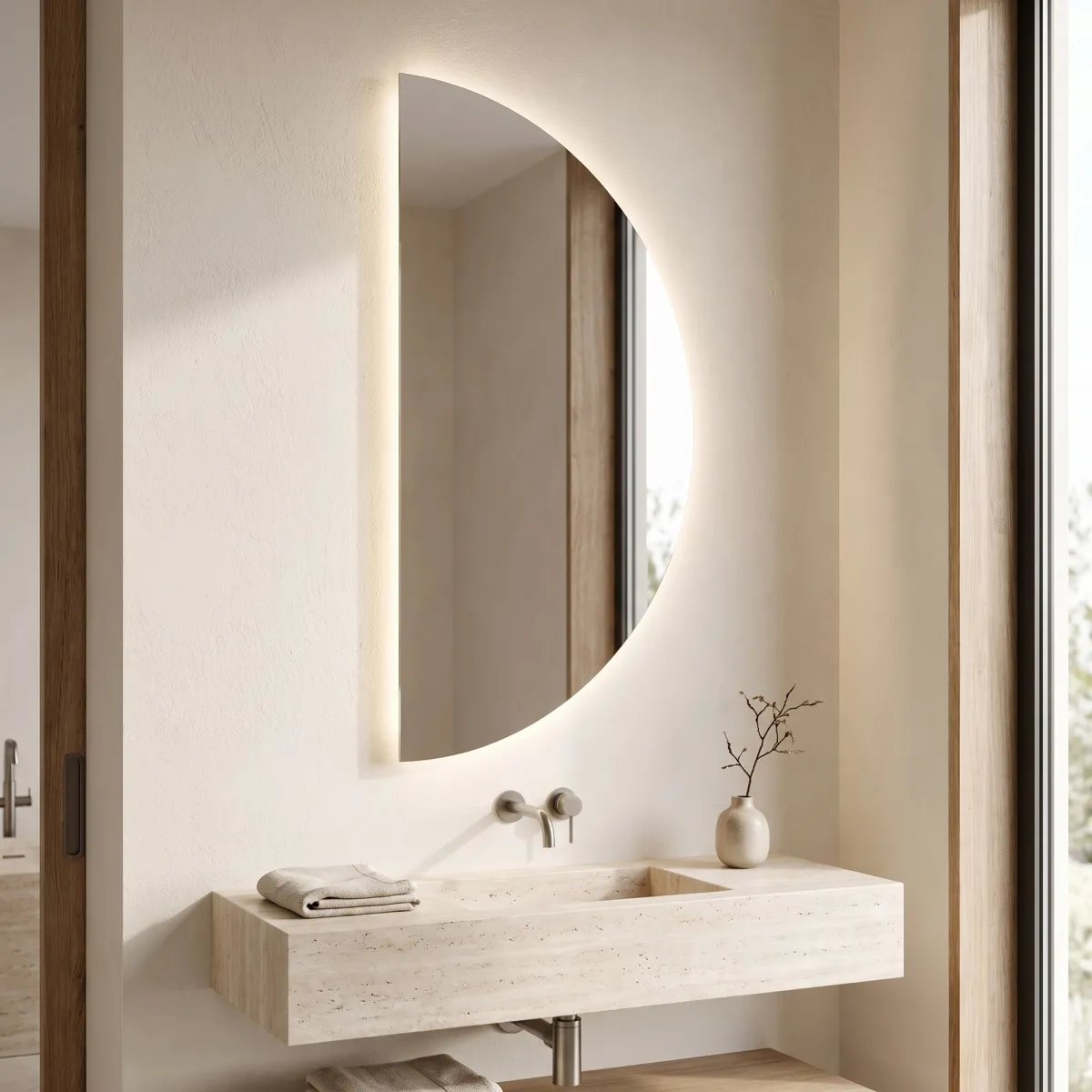 Miroir de salle de bain LED à triple fixation | Mondialshop