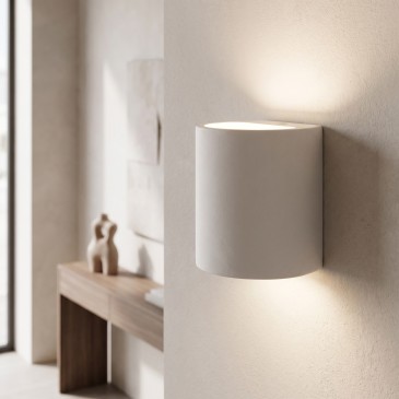 Überstreichbare Putzwandleuchte mit G9-Doppelleuchtstoffröhre | Mondialshop