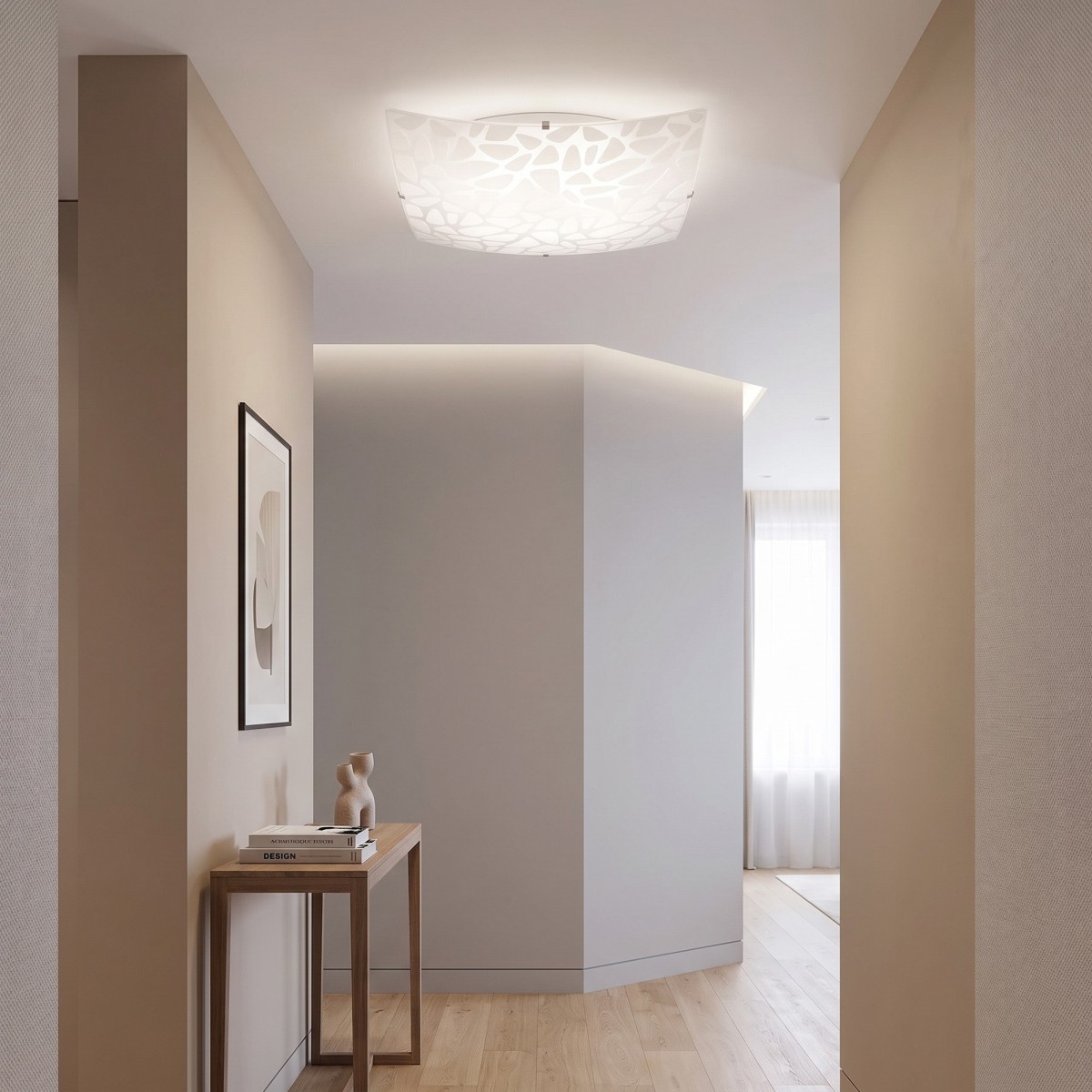 Moderne weiße Glas-Deckenleuchte, 3 Größen | Mondialshop