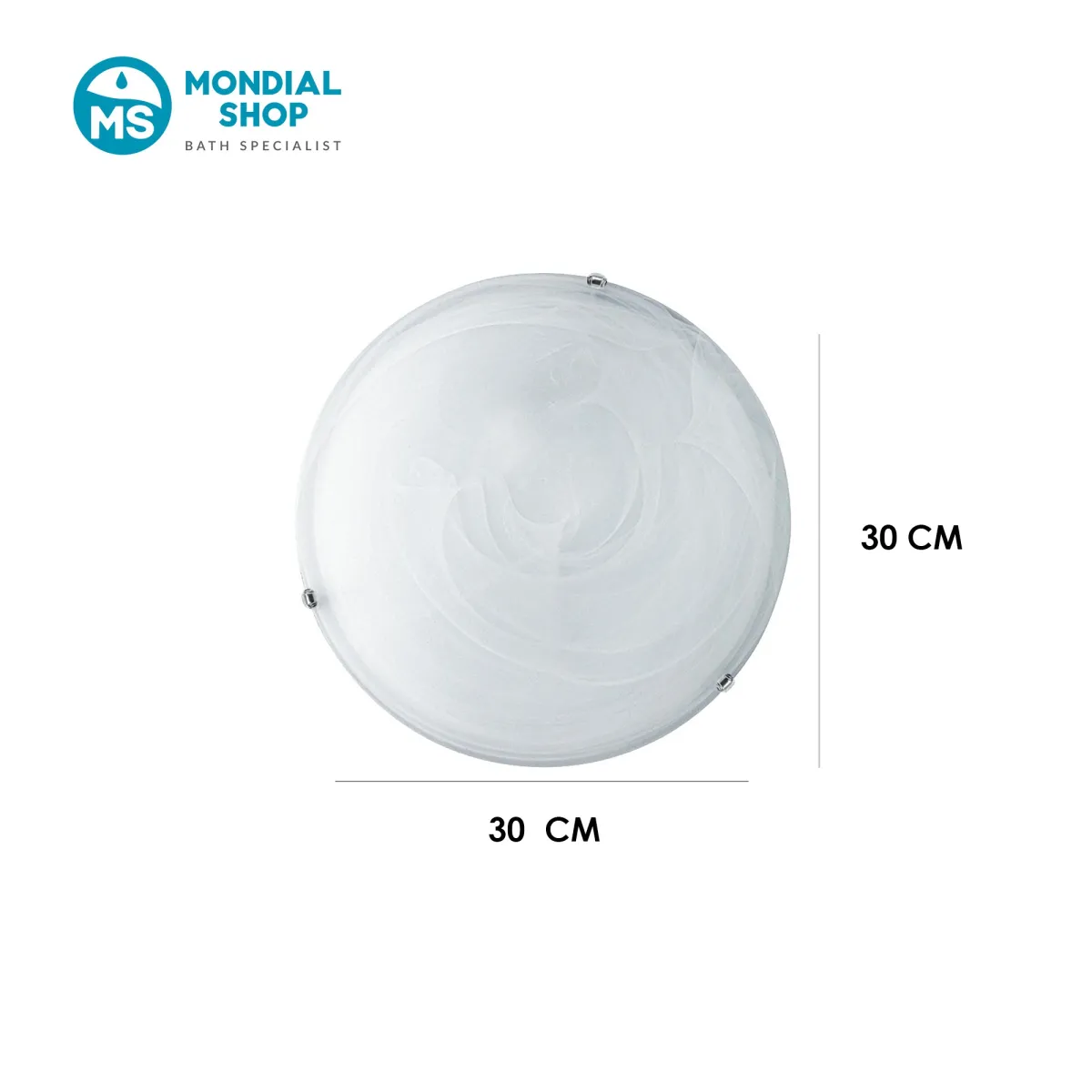 scheda tecnica plafoniera bianca semplice DUNA 30 cm