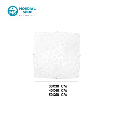 Plafonnier moderne en verre blanc, 3 tailles | Mondialshop
