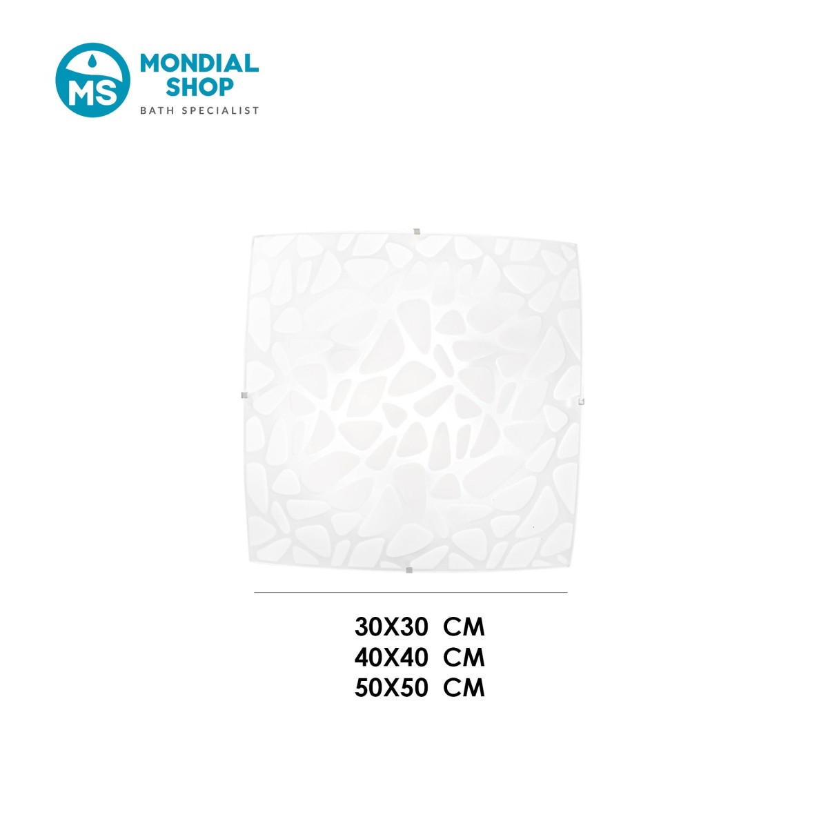 Moderne weiße Glas-Deckenleuchte, 3 Größen | Mondialshop