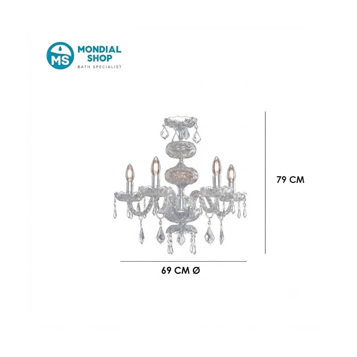 Scheda tecnica plafoniera a 5 bracci INCANTO