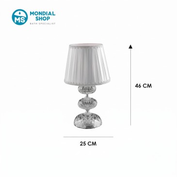 Tischleuchte aus Kristall und Chrom mit E14-Fassung | Mondialshop