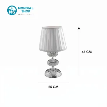 Lampe de table E14 en cristal et chrome | Mondialshop