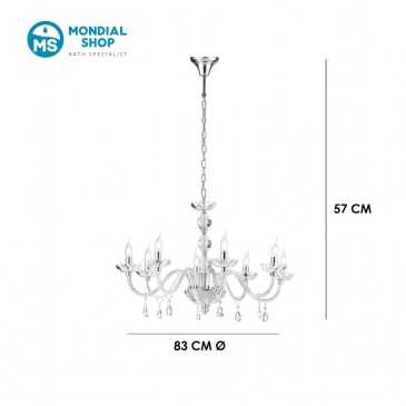 Kristalllüster in Chrom oder Gold, 8xE14 | Mondialshop