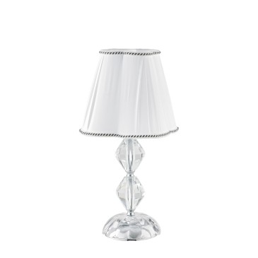 Lampe de table élégante en chrome et cristal | Mondialshop