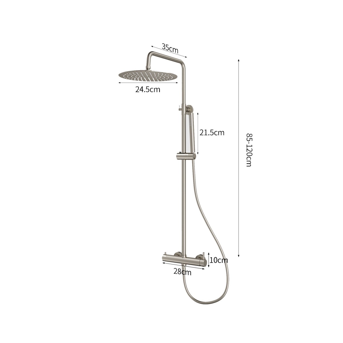 Colonna doccia con miscelatore - soffione da 25cm -...