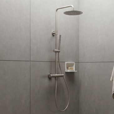 Colonna doccia con miscelatore - soffione da 25cm - doccetta inox GESSO