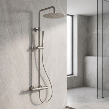 Colonna doccia con miscelatore - soffione da 25cm - doccetta inox GESSO