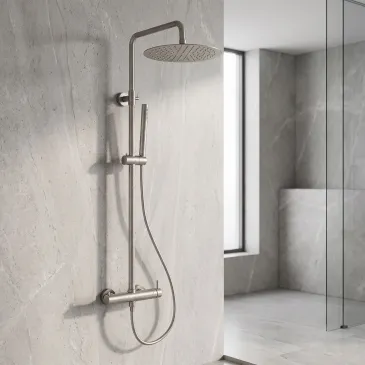 Colonna doccia con miscelatore - soffione da 25cm - doccetta inox GESSO