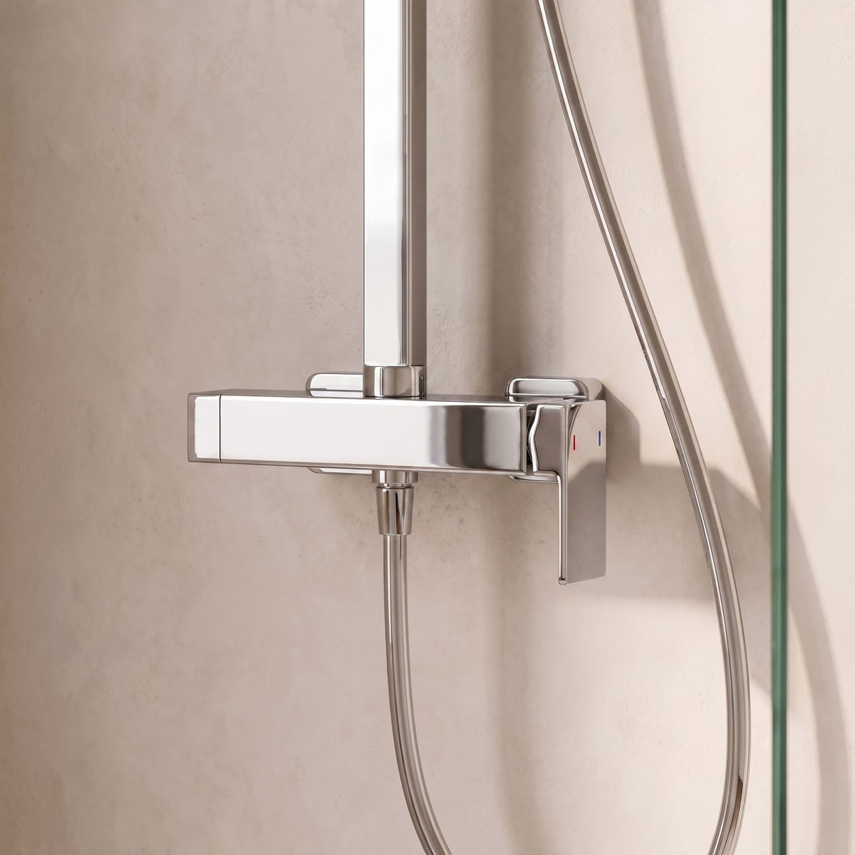 Colonna doccia quadrata con soffione 25x25 doccetta tutta...