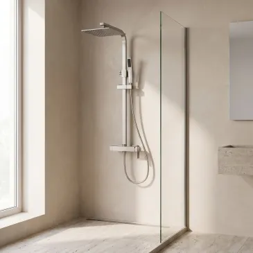 copie de Colonna doccia con miscelatore - soffione da 25cm - doccetta inox GESSO