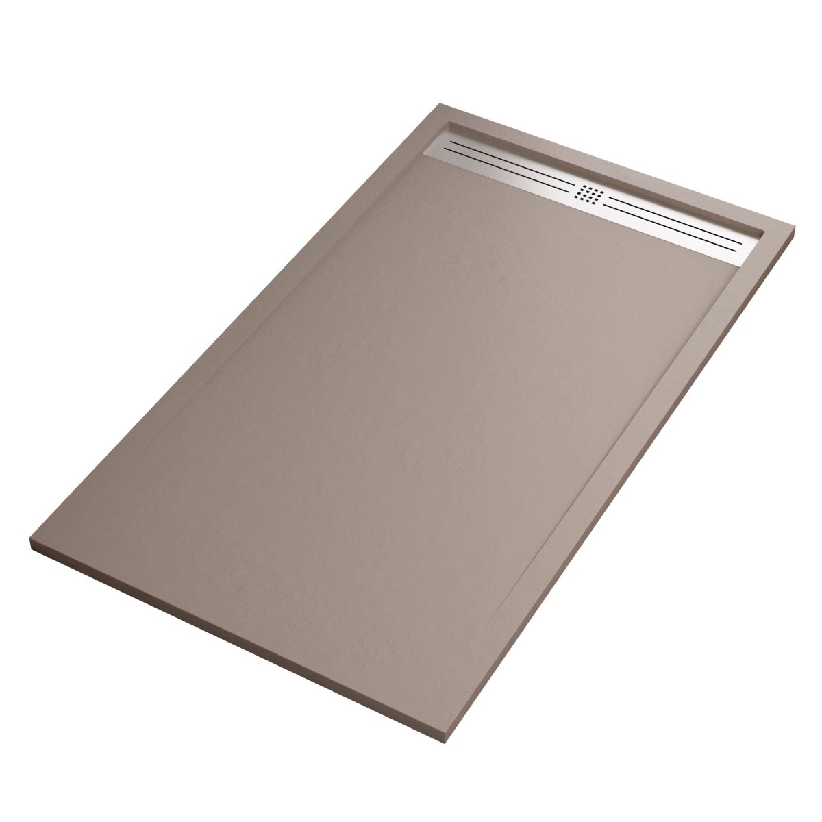 Receveur de douche en résine sable avec trou latéral GRID