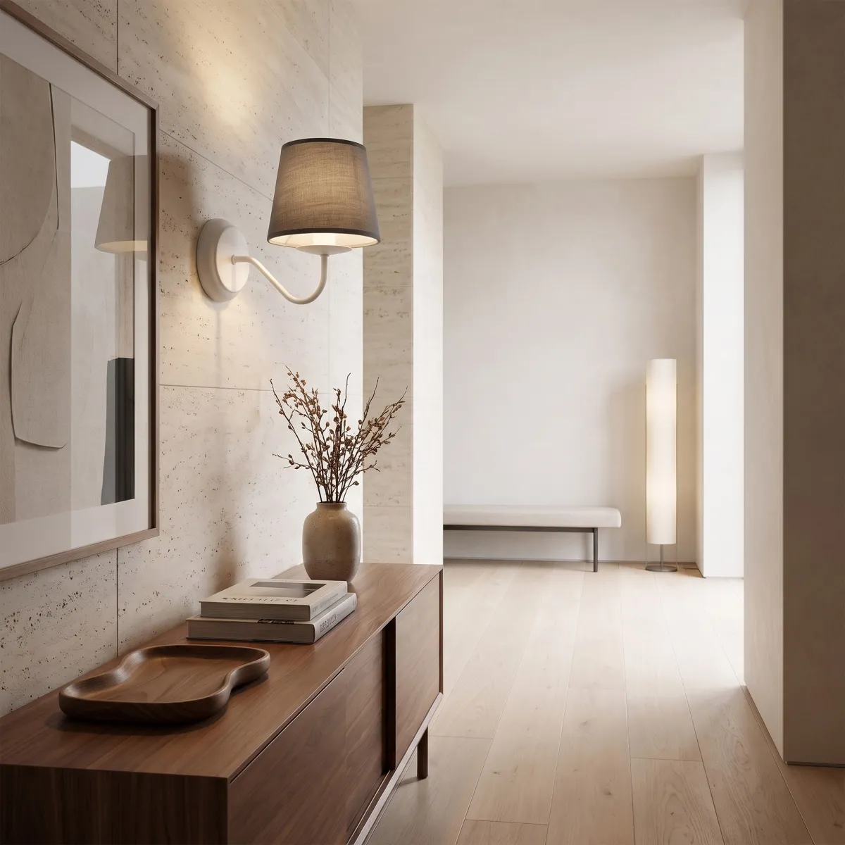 Applique in Tessuto Grigio e Metallo Bianco | Mondialshop