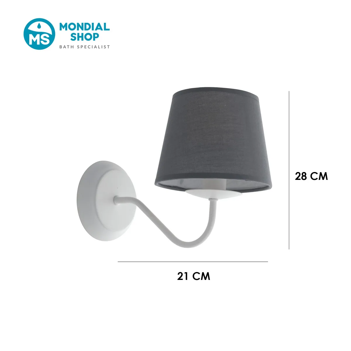 Applique in Tessuto Grigio e Metallo Bianco | Mondialshop