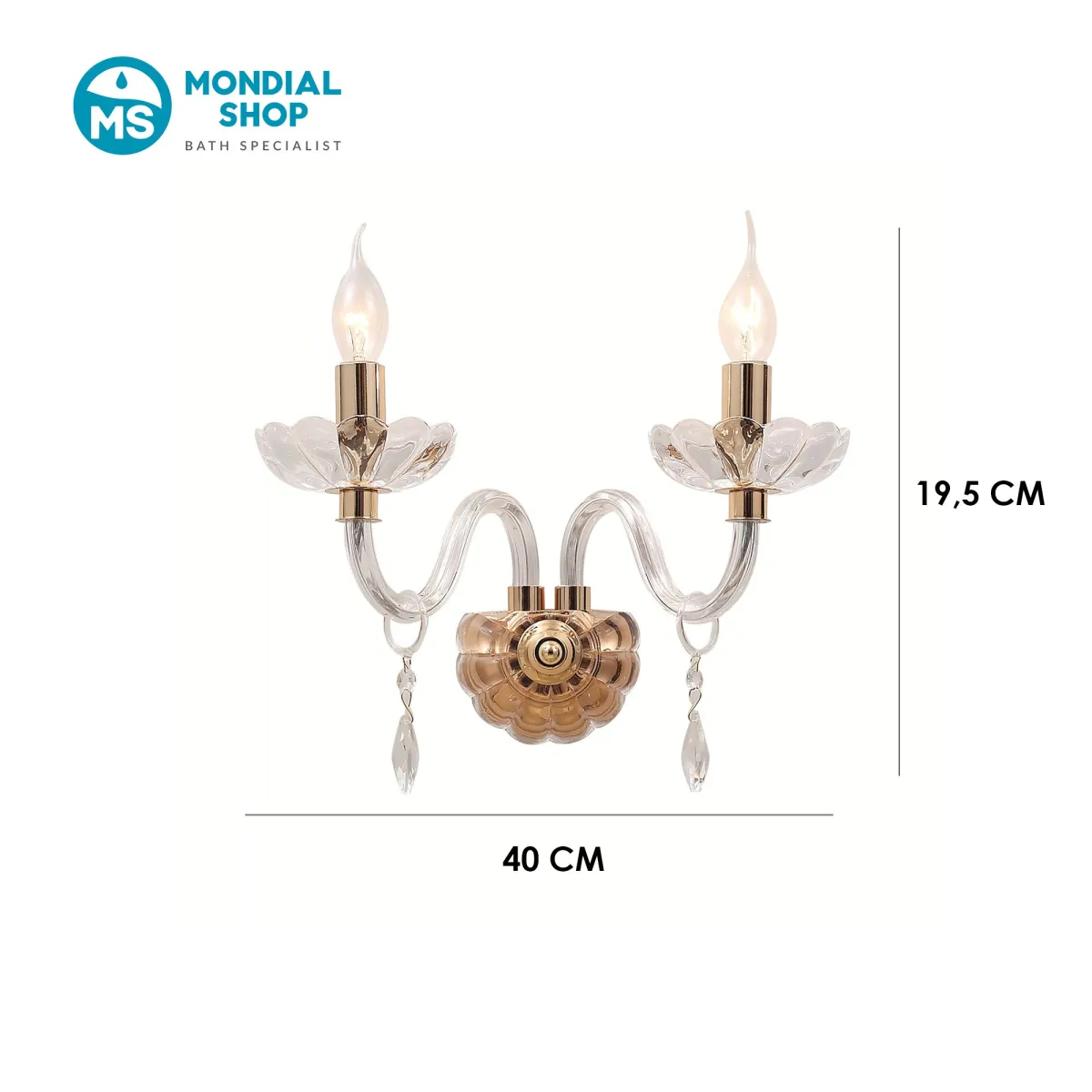 Applique Classica 2 Bracci Oro o Cromo | Mondialshop