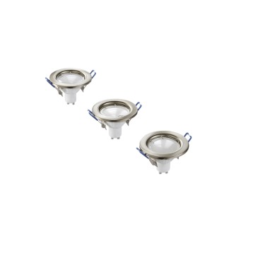 Kit de 3 spots LED nickel ou blancs | Mondialshop