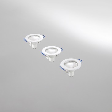 Kit de 3 spots LED nickel ou blancs | Mondialshop