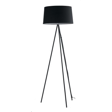 Dreibein-Stehlampe aus Metall und Stoff | Mondialshop