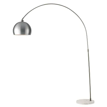 Lampadaire arqué nickel ou blanc | Mondialshop