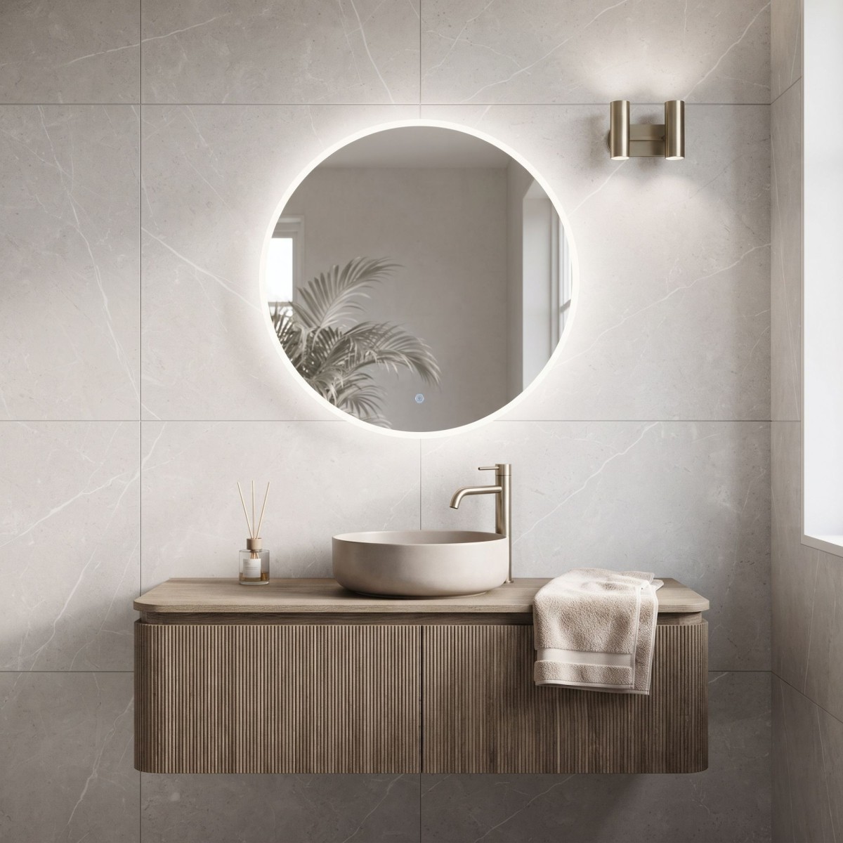Miroir rond à écran tactile LED CCT | Mondialshop