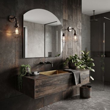 Miroir de salle de bain semi-circulaire à LED avec éclairage CCT | Mondialshop