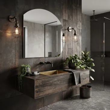 Miroir de salle de bain semi-circulaire à LED avec éclairage CCT | Mondialshop