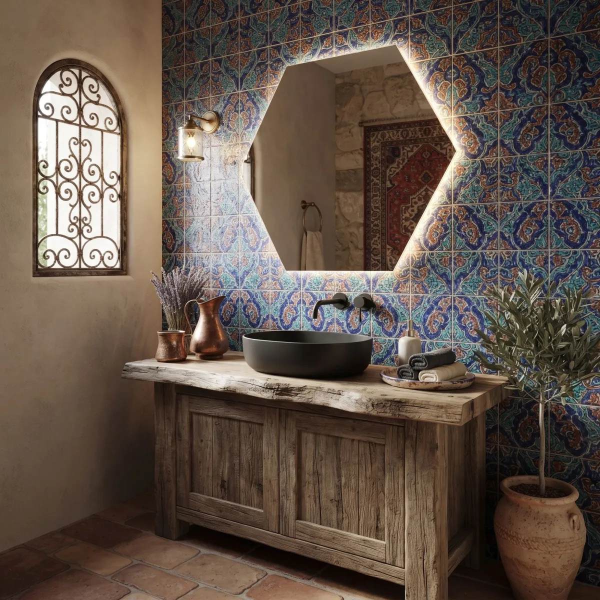 Specchio Bagno Esagonale LED CCT | Mondialshop