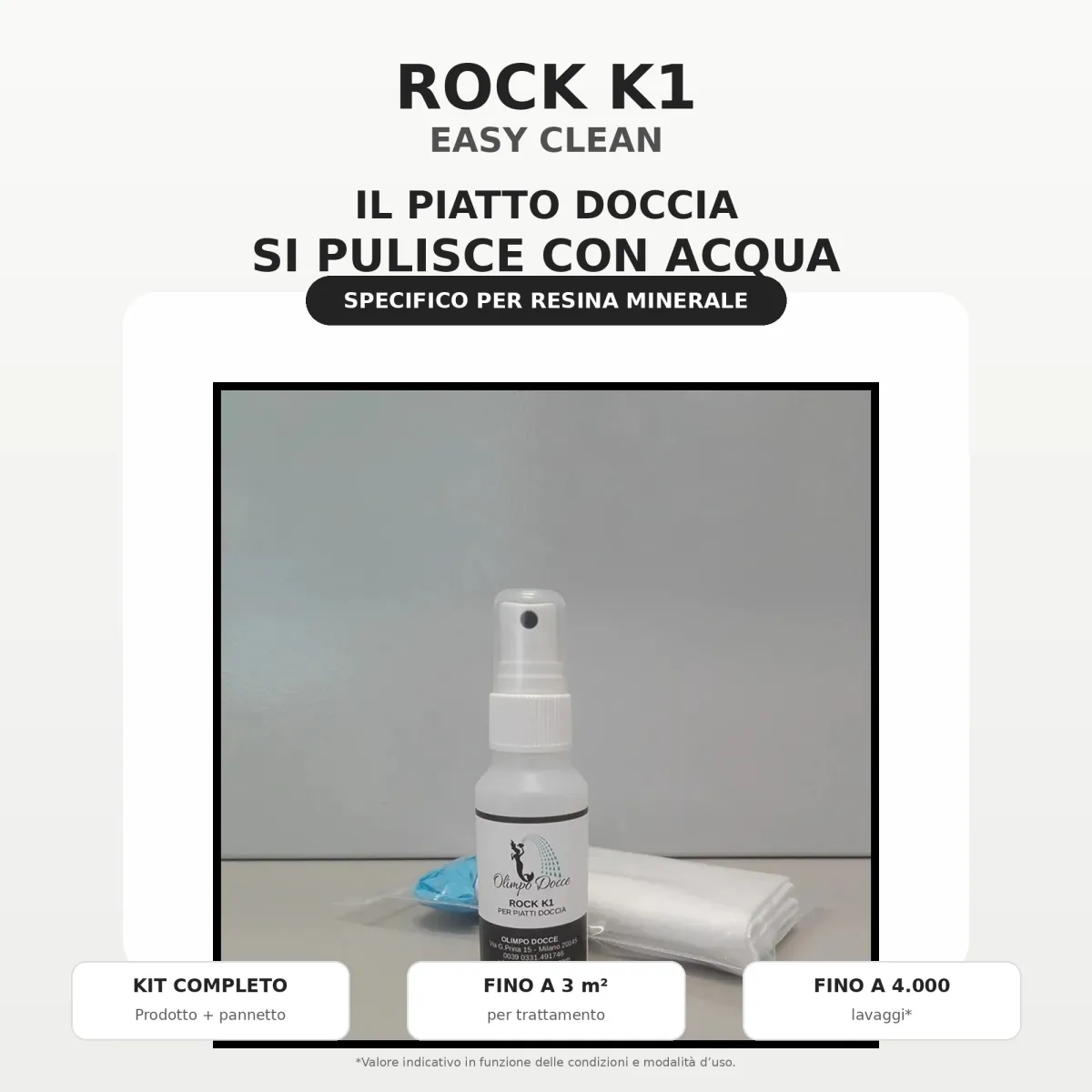 ANTI CALCAIRE POUR PLATEAU DE DOUCHE OLIMPODOCCE ROCK K1