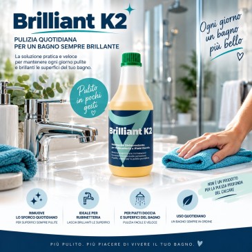 BRILLIANT K2 Produit de nettoyage quotidien pour salle de bain