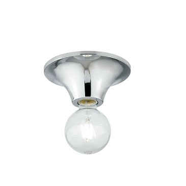 Plafonnier Diamètre 18 cm Blanc ou chromé E27